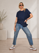 Dirty blue mom fit τζιν παντελόνι