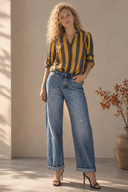 Μπλε dirty mom fit τζιν
