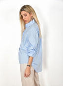 Σιέλ oversized cotton πουκάμισο