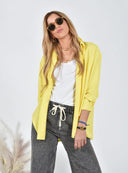 Fluo Κίτρινο ασύμμετρο oversized πουκάμισο