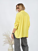 Fluo Κίτρινο ασύμμετρο oversized πουκάμισο