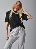 Μαύρο cotton basic t-shirt