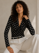 Μαύρο polka dot knot body