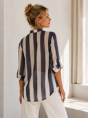 Μπλε striped relaxed πουκάμισο