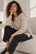 Μπεζ soft touch oversized μπλούζα
