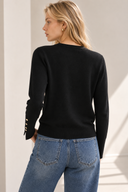 Μαύρη knit button cardigan
