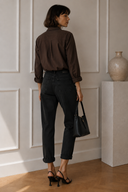 Mom fit jean με ρεβέρ