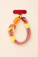 Κόκκινο boho woven statement phone charm