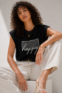 FIGARO Μαύρο happy embroidered t-shirt