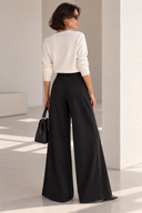 Μαύρη wide leg παντελόνα