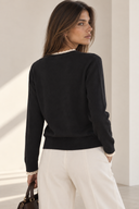Μαύρη lace detail cardigan