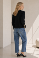Μαύρη knit button cardigan