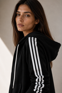 Μαύρο sporty stripe σετ