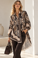 Μαύρο Paisley Long Shirt