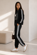 Μαύρο sporty stripe σετ
