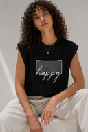 FIGARO Μαύρο happy embroidered t-shirt
