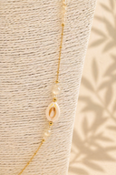 Γκρι beaded shell detail necklace