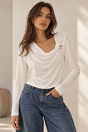 Off White cowl neck μπλούζα