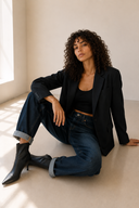 Μπλε mom fit τζιν