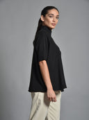 Μαύρο oversized knit μπλούζα