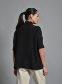 Μαύρο oversized knit μπλούζα