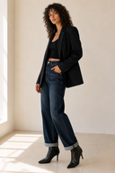 Μπλε mom fit τζιν