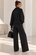FIGARO Μαύρο embroidered side stripe pants