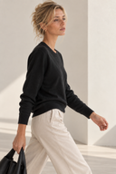 Μαύρο basic knit πουλόβερ