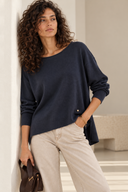 Μπλε soft touch oversized μπλούζα