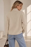 Μπεζ Zip Knit cardigan
