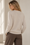 Μπεζ basic knit πουλόβερ