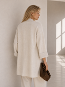 Cream lurex detail knit cardigan