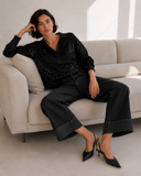 FIGARO Μαύρο wide leg denim