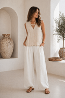 FIGARO light gold lurex knit vest