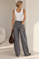 Μπλε Velvet Leopard Balloon Fit Jeans