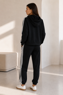 Μαύρο sporty stripe σετ
