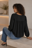 Μαύρη lace detail μπλούζα