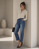 Μπλε boyfriend relaxed  fit τζιν