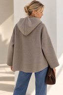Πούρου oversized bouclé jacket με κουκούλα