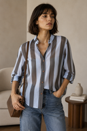 Σιέλ striped relaxed πουκάμισο
