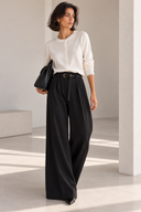 Μαύρη wide leg παντελόνα