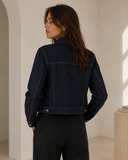 Dark Blue contrast stitch denim jacket