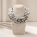 Ασημί statement steel necklace boho