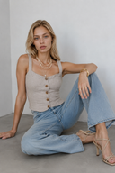 Stone crop top με κουμπιά