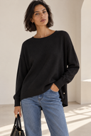 Μαύρη soft touch oversized μπλούζα