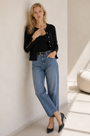 Μαύρη knit button cardigan