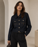 Dark Blue contrast stitch denim jacket