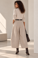 Μπεζ balloon loose fit παντελόνι