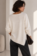 Cream soft touch oversized μπλούζα