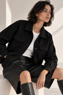 EIGHTY2 Μαύρο jacket με HOPE μπουκλέ λεπτομέρεια